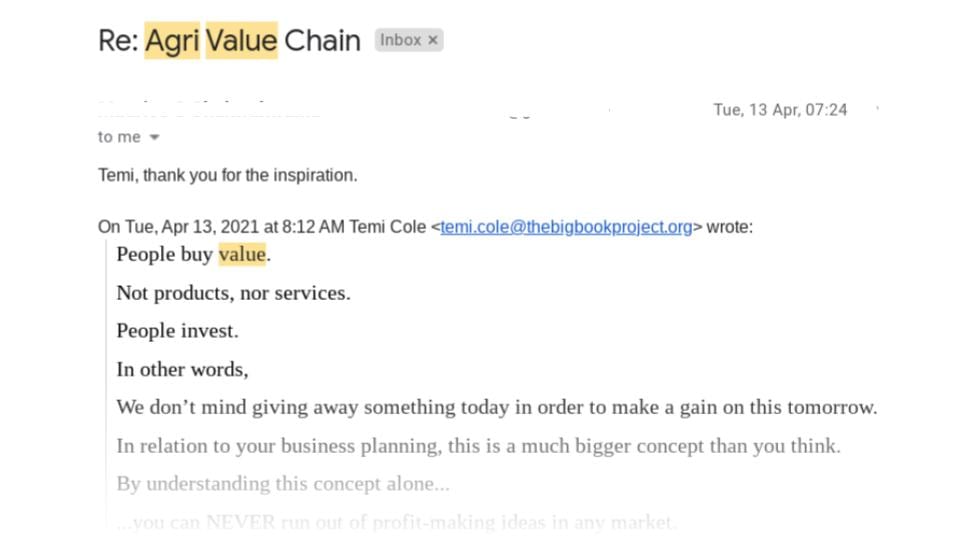 Agri Value Chain Email Newsletter