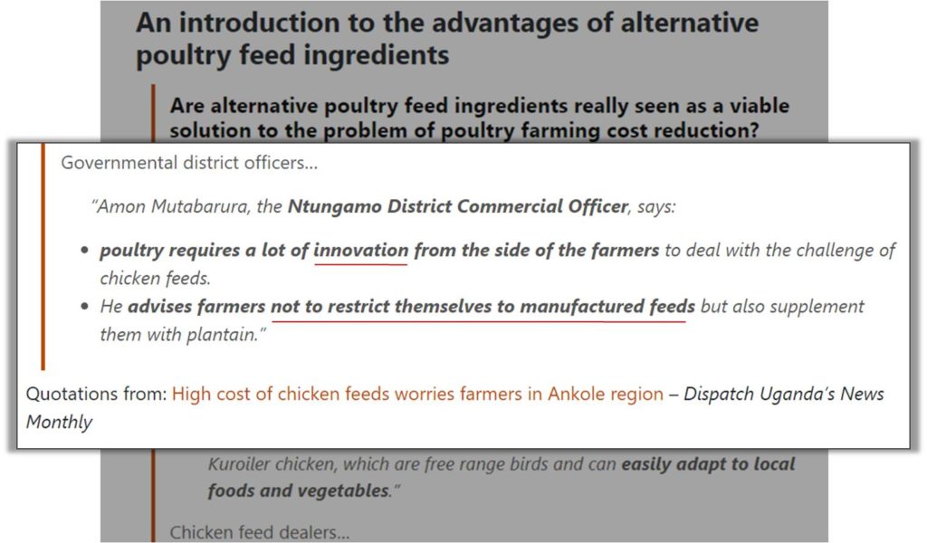 alternative broiler feed ingredients