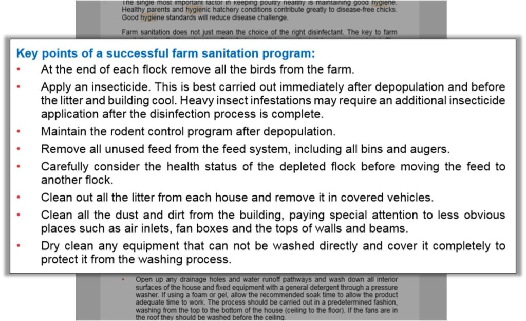 broiler form sanitation