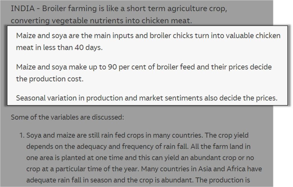 maize and soya main inputs to broiler farming