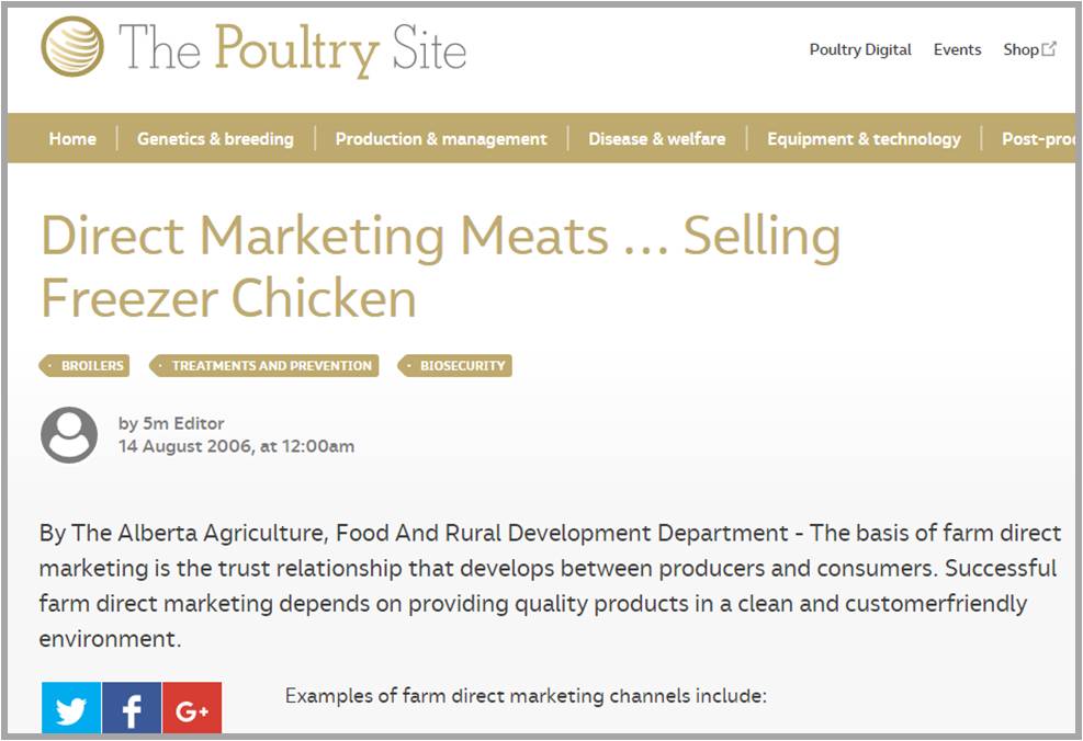Direct Marketing Meats ... Selling Freezer Chicken 