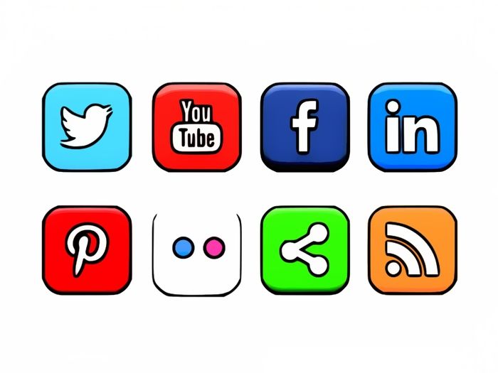 Social Media Icons Cartoonized