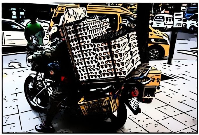 Trade Sales of Eggs In Bulk On A Moped