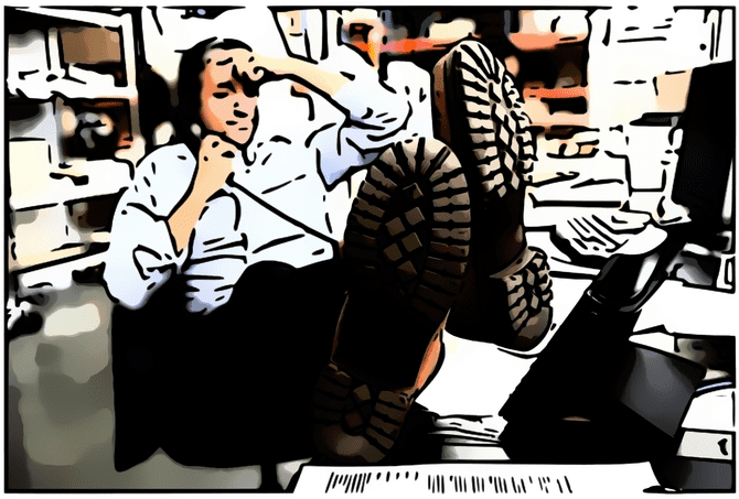 Poultry Trade Deals Man At His Desk On The Phone Cartoonized