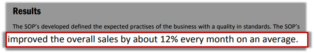 SOPs increase sales statistic SOPs increase sales statistic