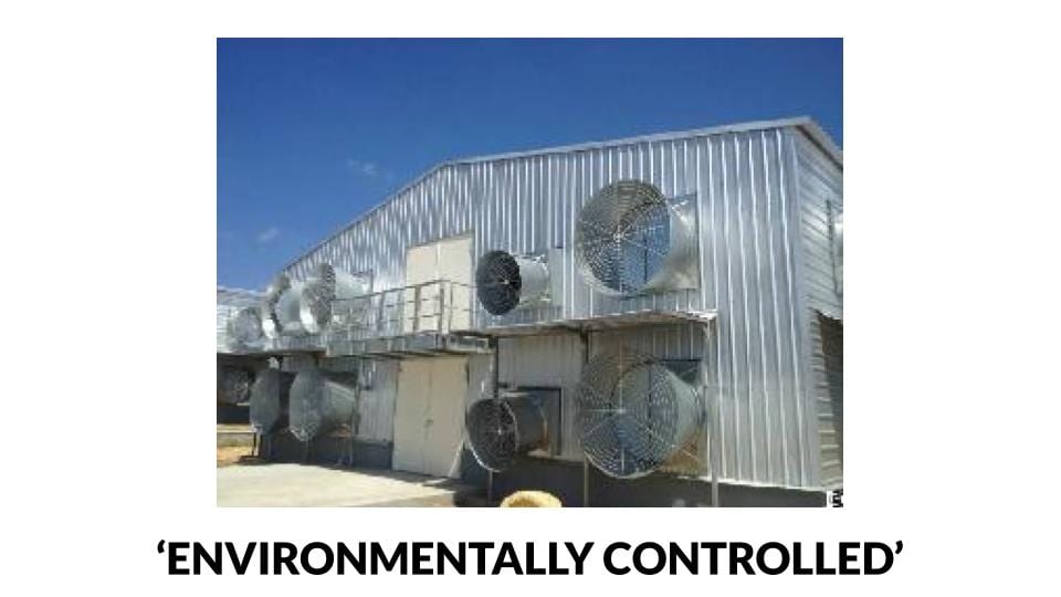 Environmentally controlled poultry house