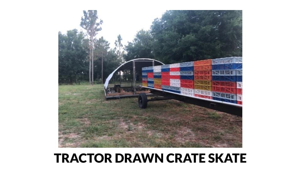Tractor pulled poultry crate skate photo