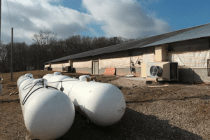 Propane Gas Cannisters at a Poultry Farm